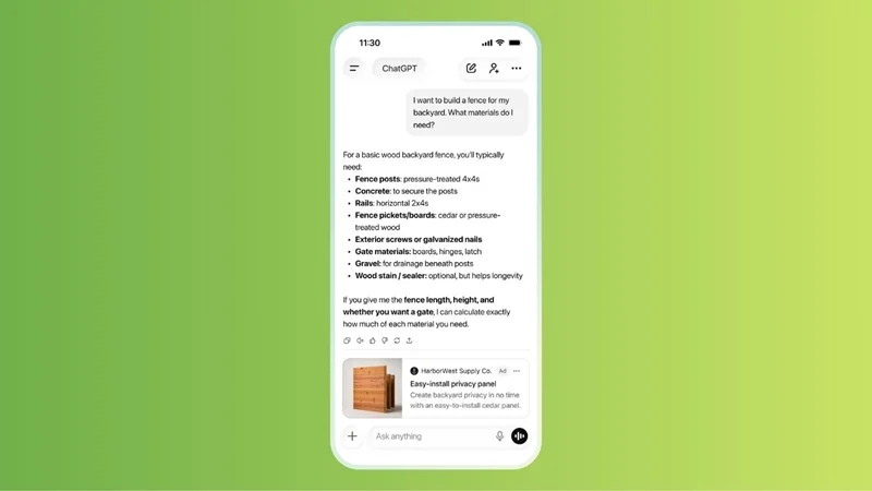 Chính sách hiển thị quảng cáo được OpenAI áp dụng phân loại theo từng cấp độ tài khoản