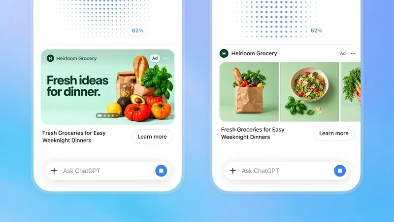 OpenAI vừa giới thiệu định dạng quảng cáo hình ảnh mới dành cho nền tảng ChatGPT