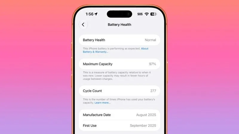 Sau 36 tháng luôn giới hạn sạc 80%, iPhone 15 Pro Max còn 88% dung lượng pin