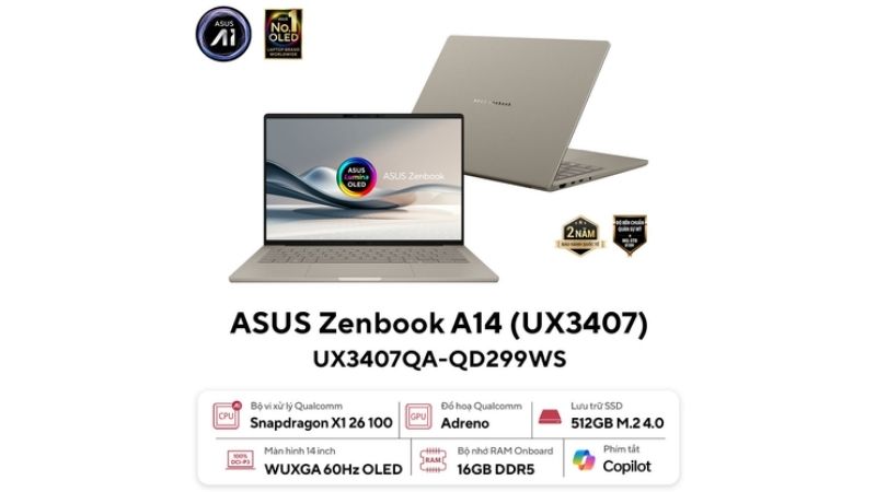Laptop ASUS Zenbook A14 UX3407QA-QD299WS