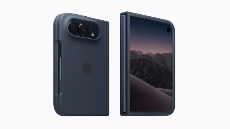 iPhone Duo màu Trời Đêm tông xám xanh đậm, khung titan đánh bóng và cụm camera cùng tông
