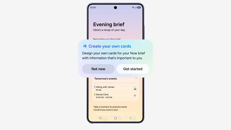 Cá nhân hóa thông tin qua thẻ Now Brief trên One UI 9