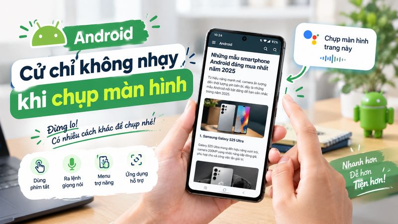 cử chỉ không nhạy khi chụp màn hình