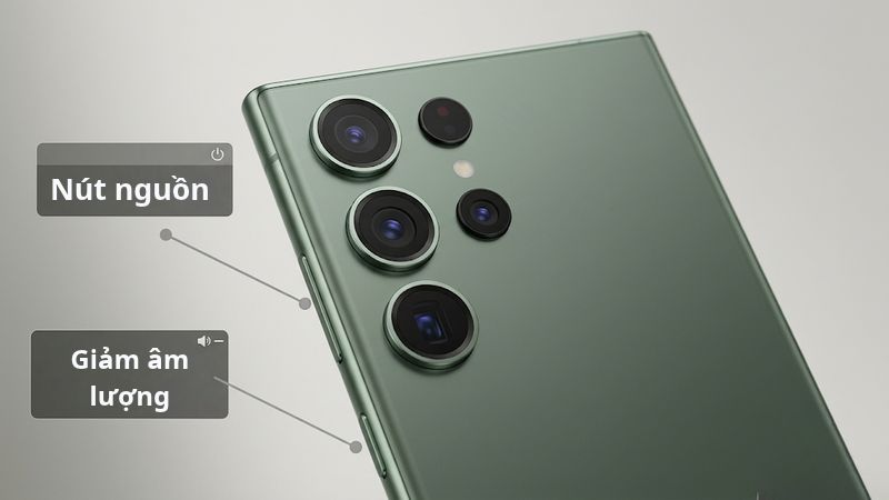 Nhấn Nguồn và Giảm âm lượng cùng lúc
