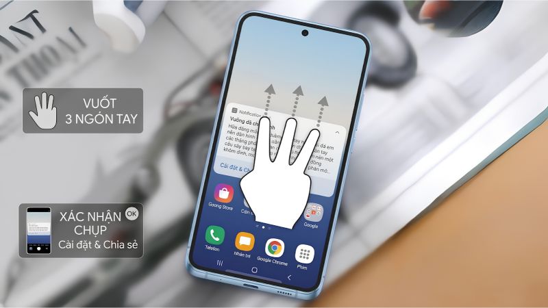 Vuốt 3 ngón tay