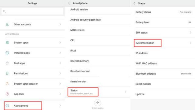 chụp ảnh lưu imei lại