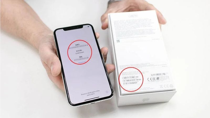 kiểm tra imei trên khay sim và vỏ hộp
