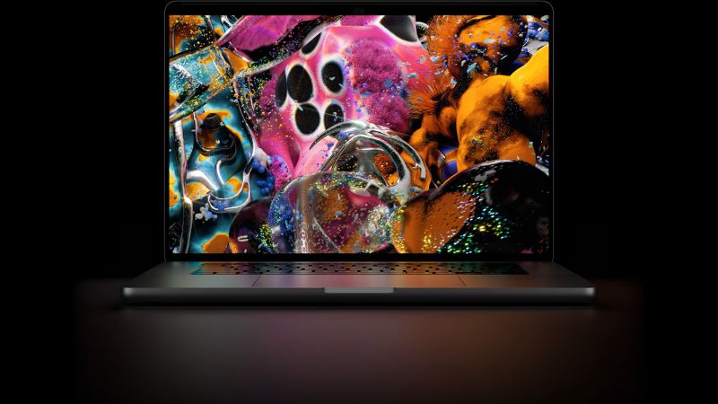 Màn hình PROLED XDR trên MacBook Pro hiển thị giao diện Adobe Photoshop