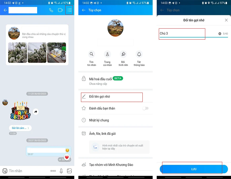 Hướng dẫn đổi tên gợi nhớ bạn bè trên Zalo