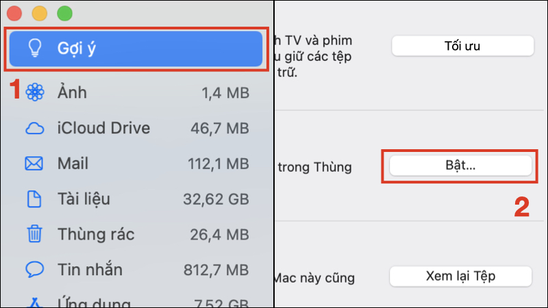 Dọn dẹp thùng rác để tối ưu bộ nhớ MacBook 
