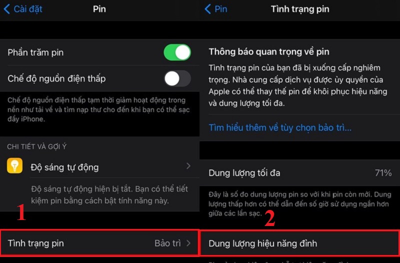 Kiểm tra lại tình trạng pin iPhone