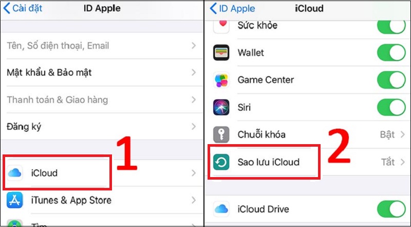 Sao lưu dữ liệu trên iPhone cũ