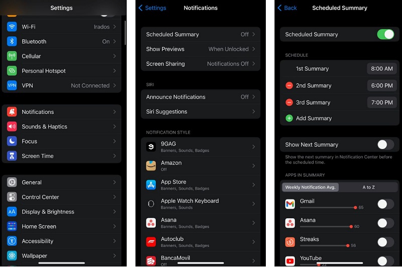 Cài đặt lịch thông báo, nhắc nhở