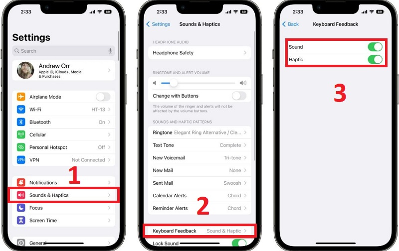 Kích hoạt bàn phím Haptic