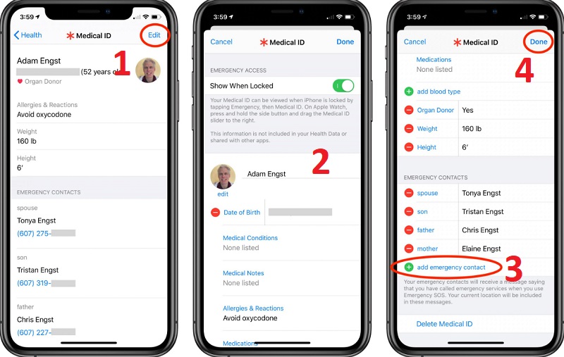 Cài đặt Medical ID