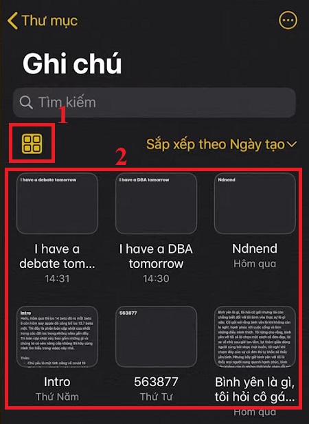 Xem trước hình ảnh trong ghi chú