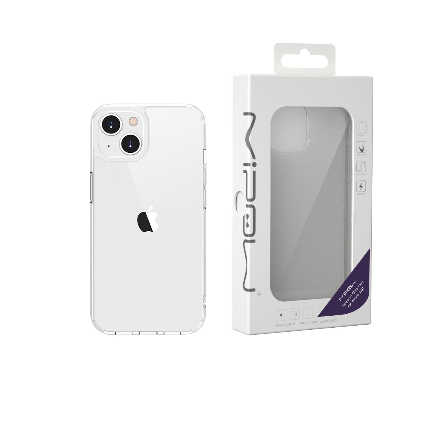 Ốp lưng Mipow Tempered Glass Clear iPhone 13 series