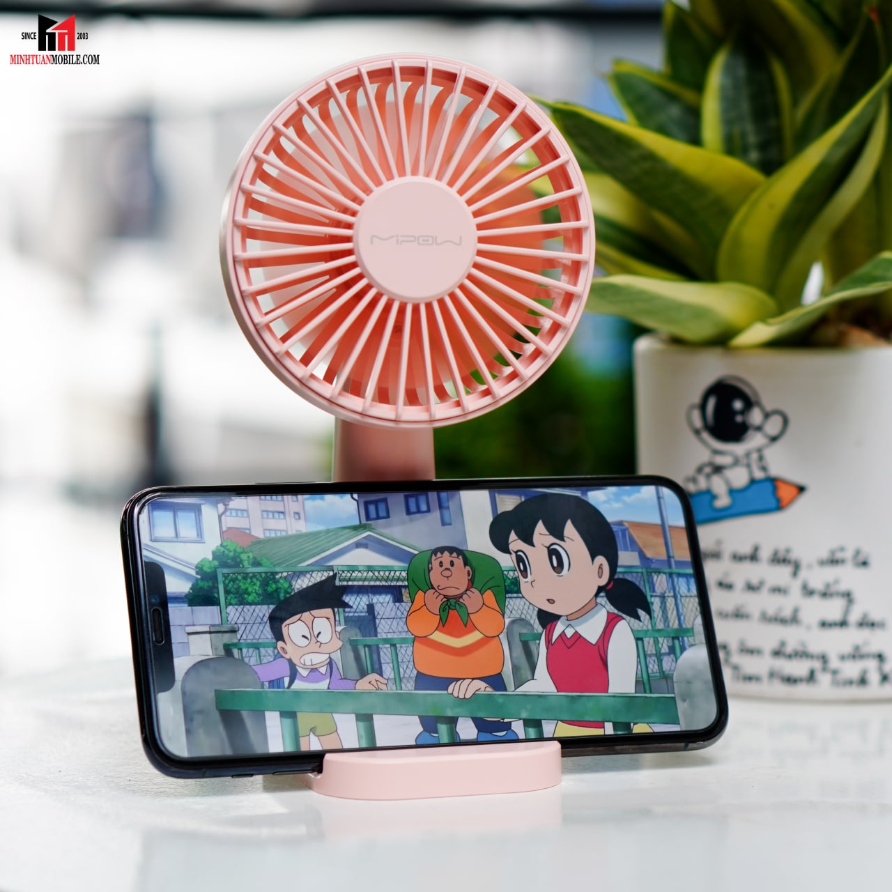 Quạt Mipow cầm tay Flip Adjust Mini Fan Light