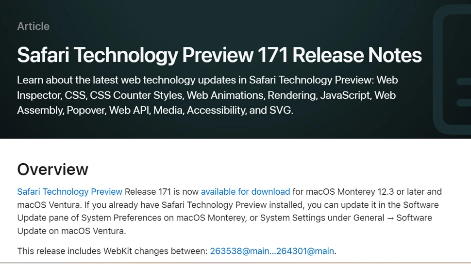 Apple phát hành ‌Safari Technology Preview‌ 171 mới