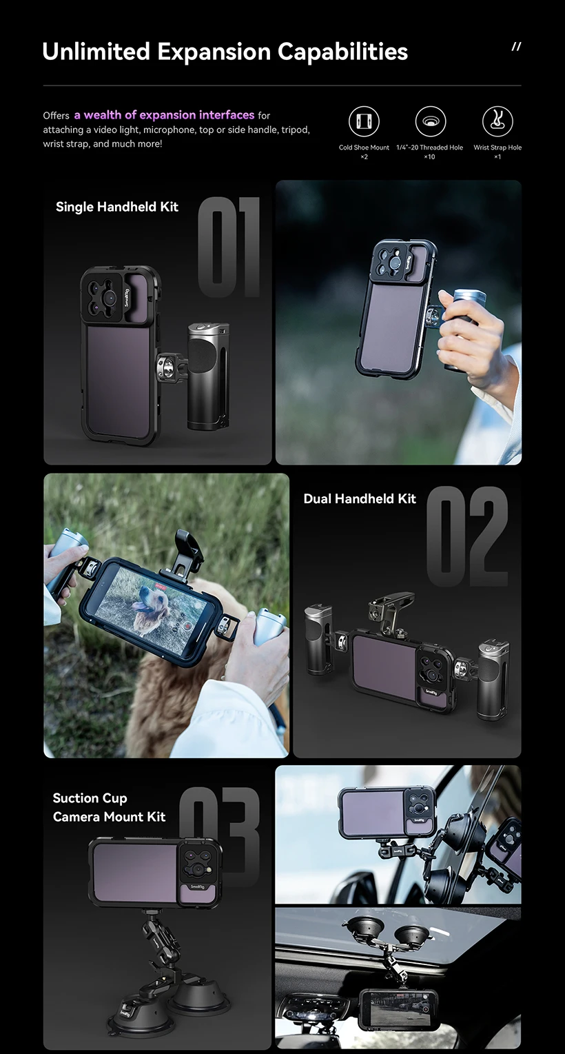 Bộ quay cầm tay kép SmallRig chuyên dụng cho iPhone 14 Pro Max