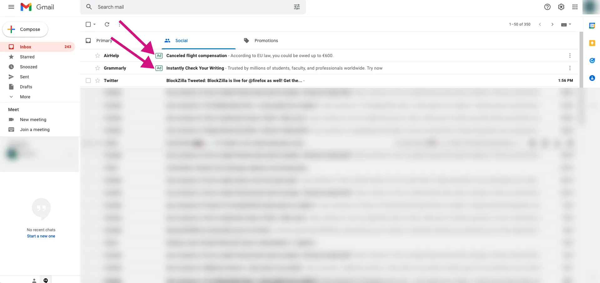 Cách loại bỏ quảng cáo xuất hiện trong danh sách thư của Gmail
