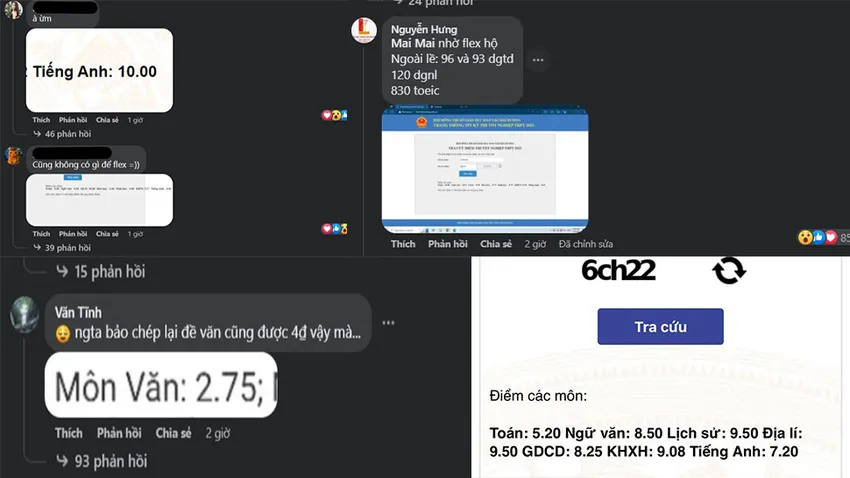 Flex điểm thi tốt nghiệp THPT 2023