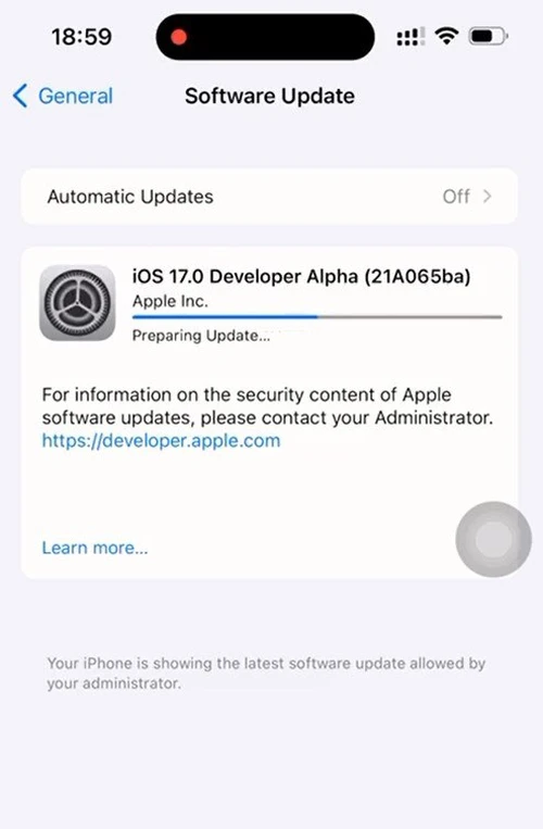 Ghi nhận trường hợp iOS 17 bản Alpha đang lan truyền tại Việt Nam