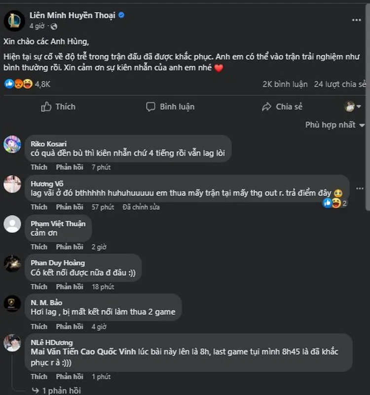 Liên Minh Huyền Thoại lag game