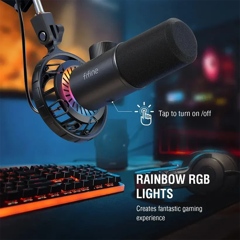 Mic thu âm FIFINE K658 RGB cho Máy Tính/ PC