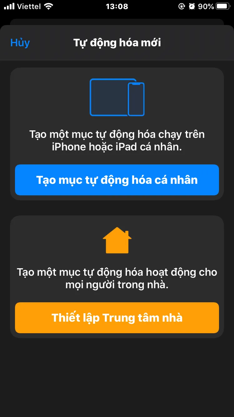 Tính năng tự động hoá trên iPhone