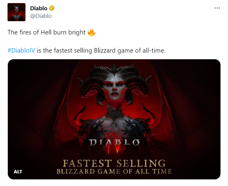 Diablo 4 phá kỷ lục trở thành trò chơi bán chạy nhất của Blizzard