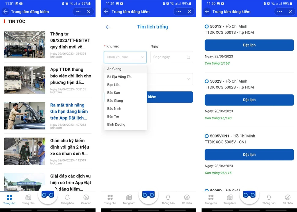 Gia hạn, đặt lịch đăng kiểm online trên Zalo