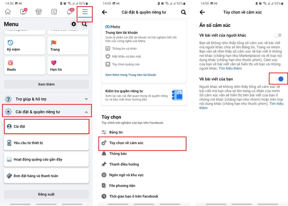 ẩn lượt like trên Facebook 