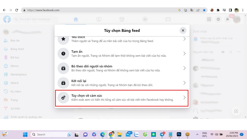 ẩn lượt like trên Facebook 