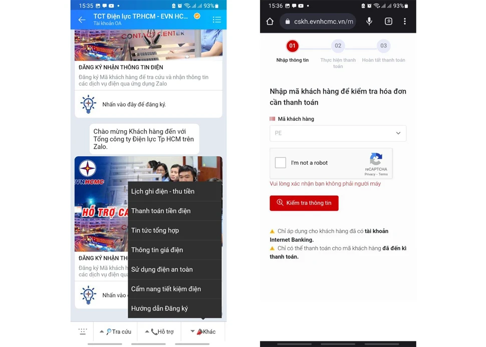 Hướng dẫn đóng tiền điện nước qua online