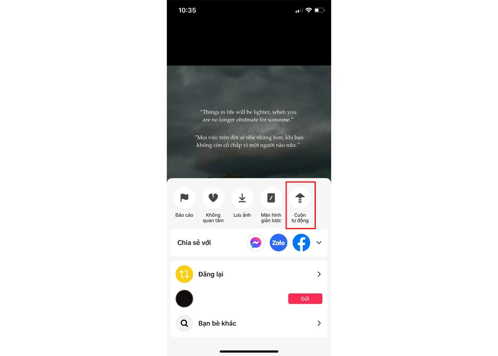 Tự động cuộn trên TikTok