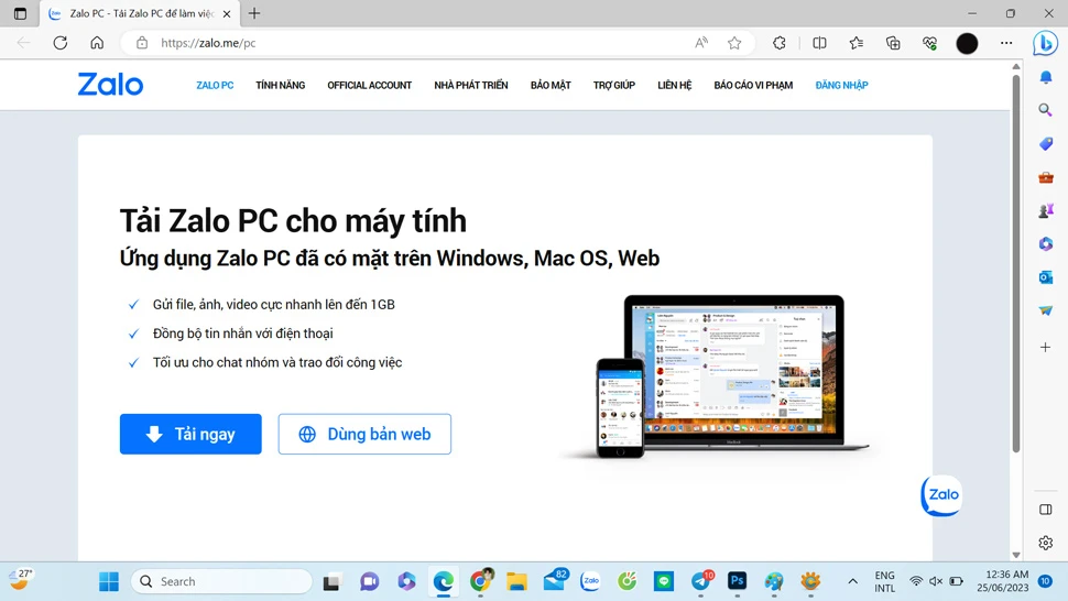 cách cài đặt Zalo 