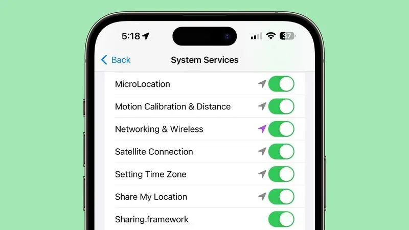 ios 17 beta 2 - cài đặt vị trí
