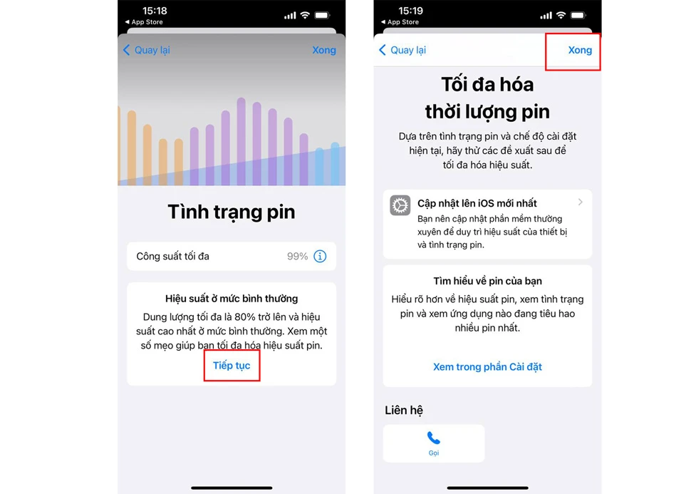 Kiểm tra hiệu suất thiết bị biết ngay tình trạng chai pin iPhone