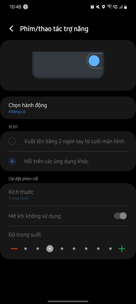 Phím/Thao tác Trợ năng