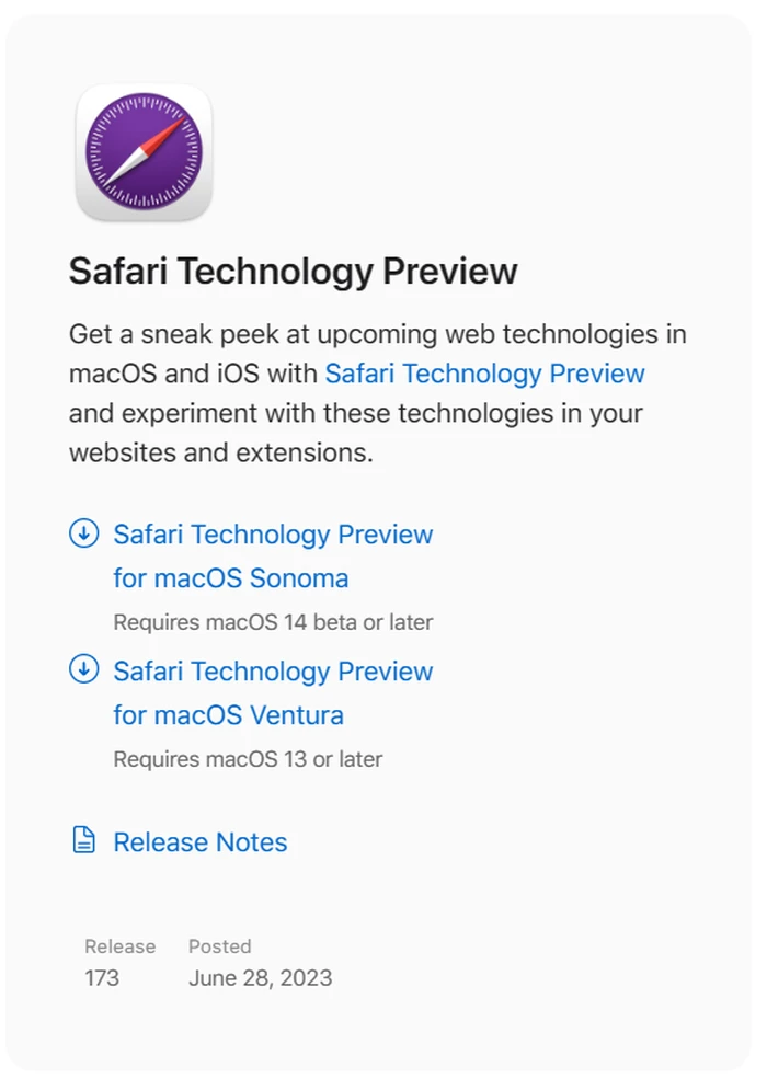 Safari Technology Preview‌ 173 -2