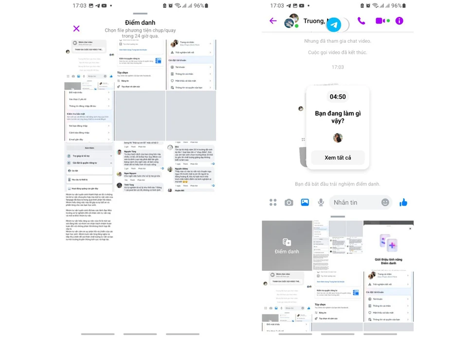 Trải nghiệm ngay tính năng điểm danh trên Messenger