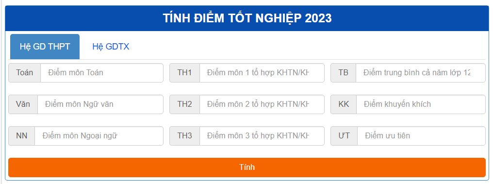 Cách tính điểm xét tốt nghiệp THPT vào năm 2023 online
