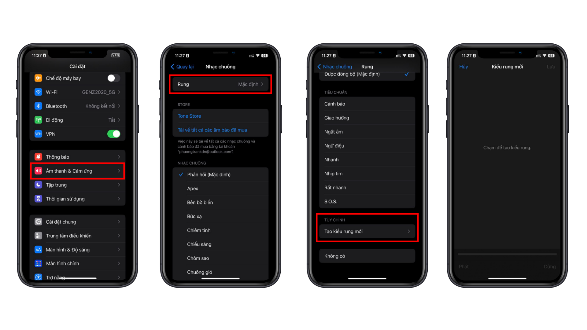 Cách tuỳ chỉnh kiểu rung thông báo trên iPhone