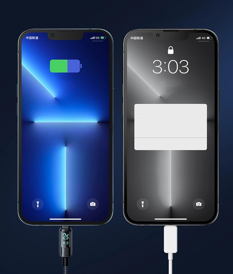 Cáp Type-C to Lightning Pisen đo công suất sạc 2m