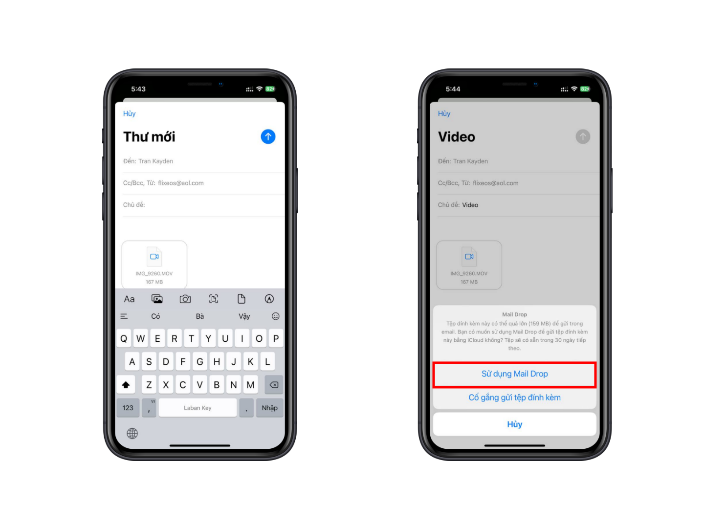 Chia sẻ video dung lượng lớn trên iPhone không qua ứng dụng bên thứ 3