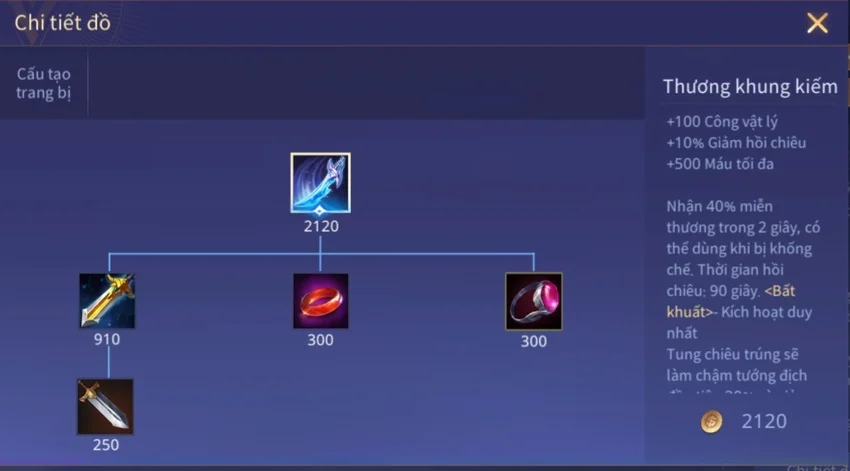 hai trang bị mới mùa 27 liên quân - Thương khung kiếm