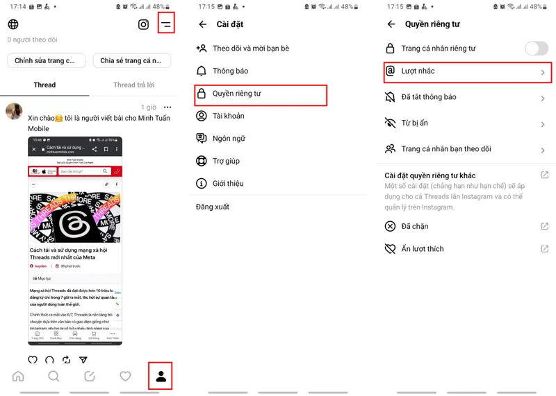 Hướng dẫn đăng bài và sử dụng ứng dụng Threads