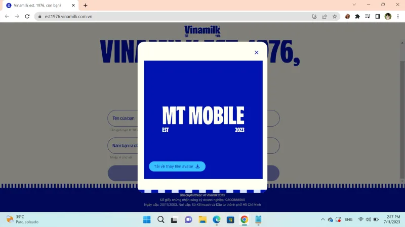 Hướng dẫn tạo avatar theo trend logo Vinamilk 