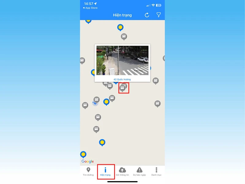 Hướng dẫn xem tuyến đường đang ngập nước trên iPhone